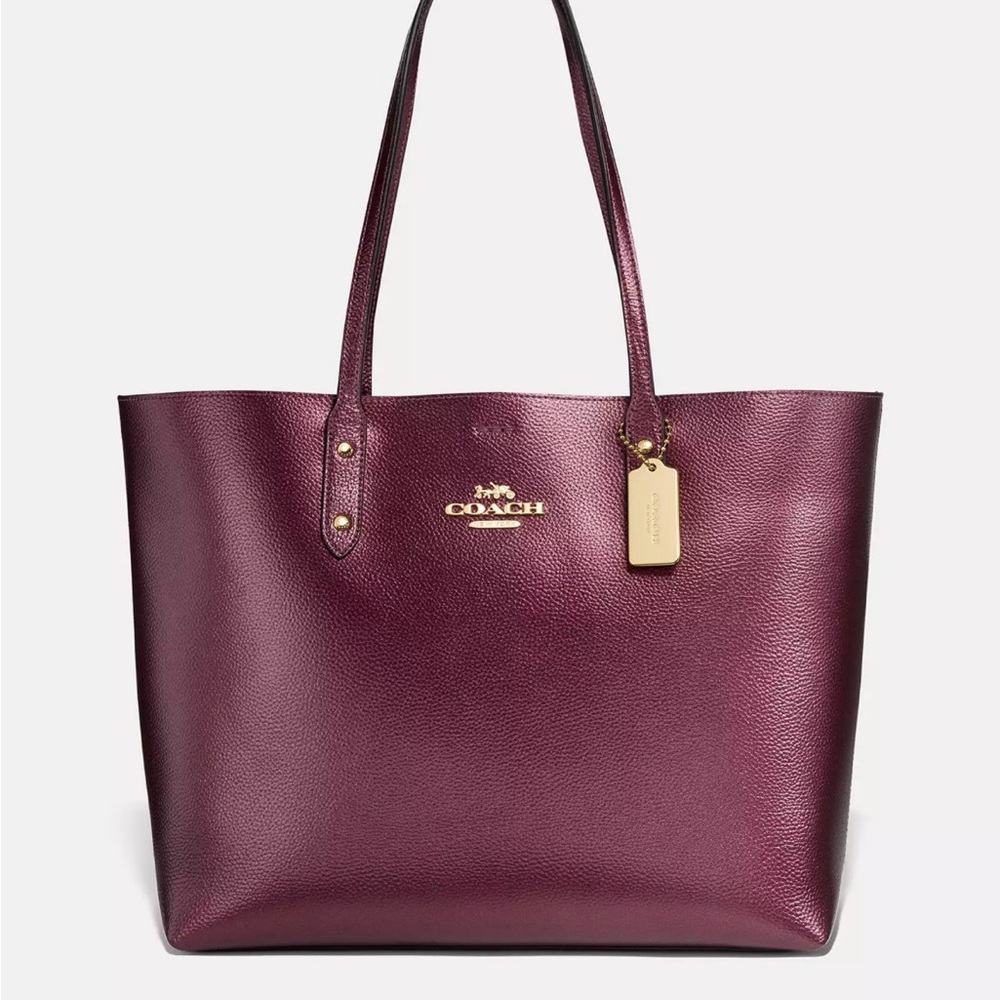 Coach Burgundy Leather Tote